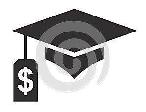 Graduate Student Loan Icon - Student Loan Graphics for Education Financial Aid or Assistance, Government Loans, and Debt