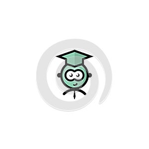 Graduated boy vector logo design.