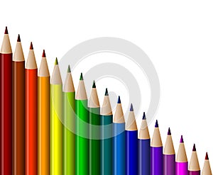 Graduated colored pencils