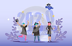 Graduated concept 2020 year