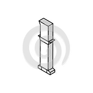 graduated cylinder chemical glassware lab isometric icon vector illustration