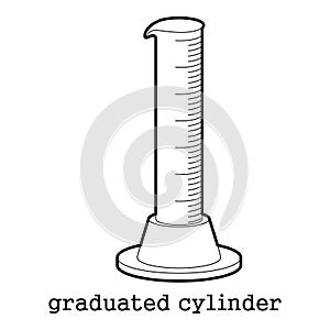 Graduated cylinder icon outline