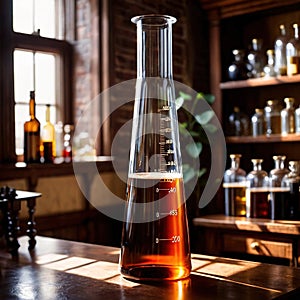 Graduated cylinder laboratory equipment used in experiments and chemistry