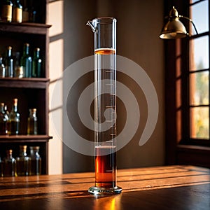 Graduated cylinder laboratory equipment used in experiments and chemistry