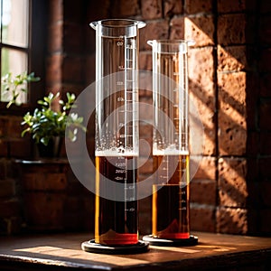 Graduated cylinder laboratory equipment used in experiments and chemistry