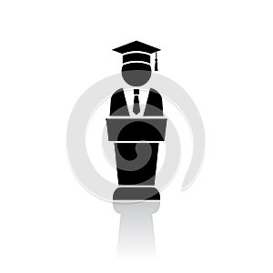 Graduated student vector icon