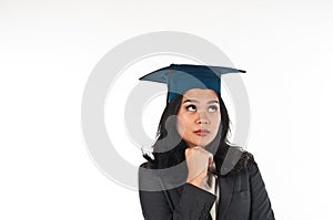 Graduated woman confusing her future career