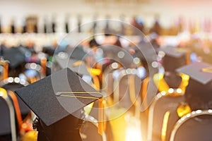 Graduates in graduation ceremony photo