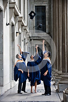 Graduates Hat Toss