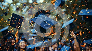 Graduates Throwing Caps in the Air