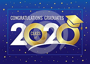 Graduating class of 2020 vector illustration