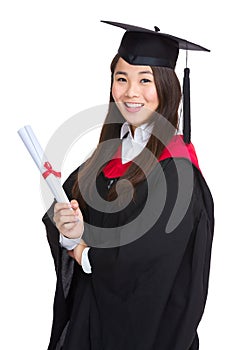 Graduating student girl with academic gown