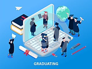 Graduating Students And Degree Concept