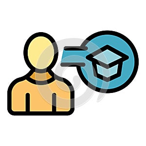 Graduation advantage icon vector flat