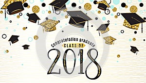Graduation background class of 2018 with graduate cap
