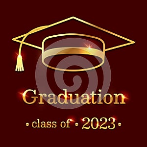 Graduation background with decorative gold element