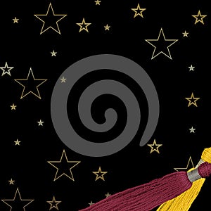 Graduation Black Background - Stars and Tassels