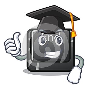 Graduation button end in the shape character