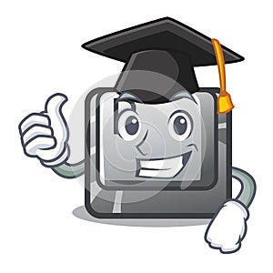 Graduation button P in the shape mascot