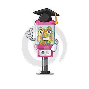Graduation candy vending machine in a cartoon