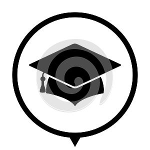 Graduation cap - black icon photo