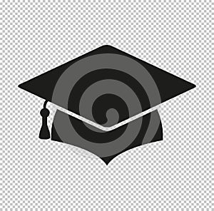 Graduation cap - black vector icon