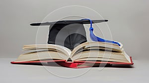 The graduation cap on book.AI generated image