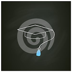 Graduation cap chalk icon photo