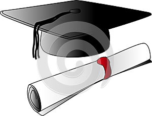 Graduation Cap with Degree