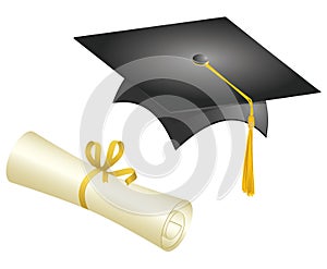 Graduation Cap and Diploma photo