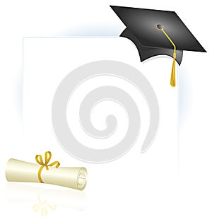 Čepice a diplom strana rozmístění 