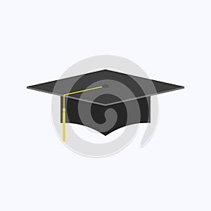 Graduation cap flat style isolated
