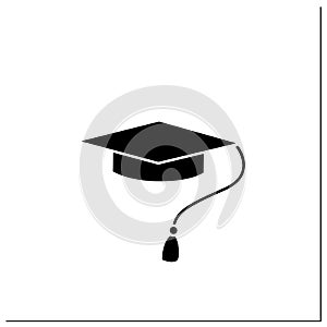 Graduation cap glyph icon photo