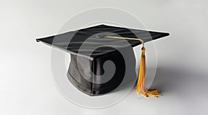 graduation cap with golden tassel