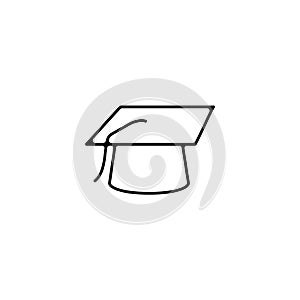 graduation cap icon. graduation cap thin line icon