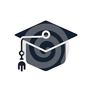 Graduation cap icon. Isolated vector illustration