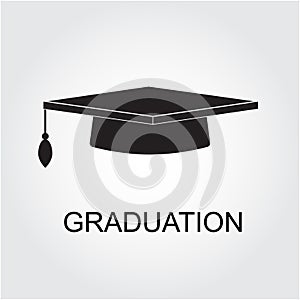 Graduation cap icon. University or school symbol. Vector.