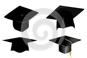 Graduation cap icon on white