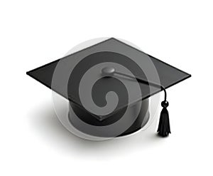 Graduation Cap Isolated on White