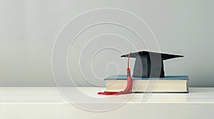 Graduation Cap on Book.AI generated image