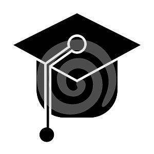 Graduation cap solid icon. Hat vector illustration isolated on white. Academyc cap glyph style design, designed for web