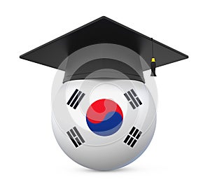 Graduation Cap with South Korea Flag