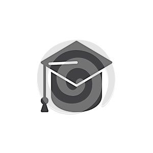 Graduation cap vector icon