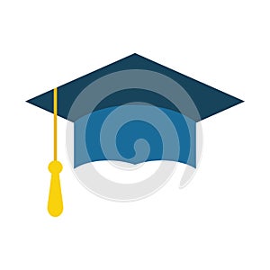 Graduation cap on white background. Vector illustration. Education and university concept. Design for graduation ceremony.