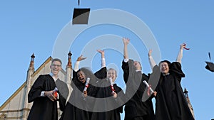 Graduation Caps Thrown in the Air.