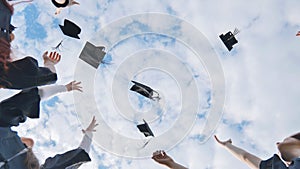 Graduation Caps Thrown in the Air.