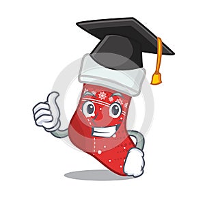 Graduation christmas stocking isolated in the mascot