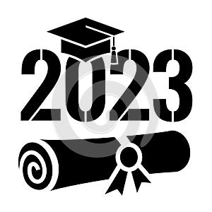 Graduation class 2023 vector sign