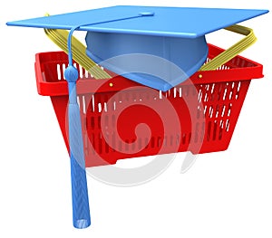 Graduation college school shopping basket