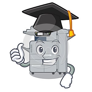 Graduation copier machine isolated in the cartoon